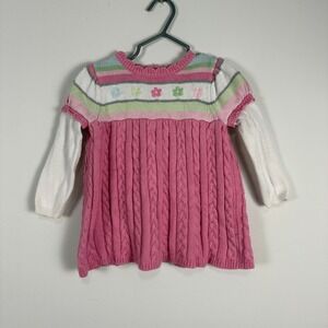 ✨3 for $15 Gymboree 2010 Fairy Wishes Cable Knit Striped Floral Embroidery Dress